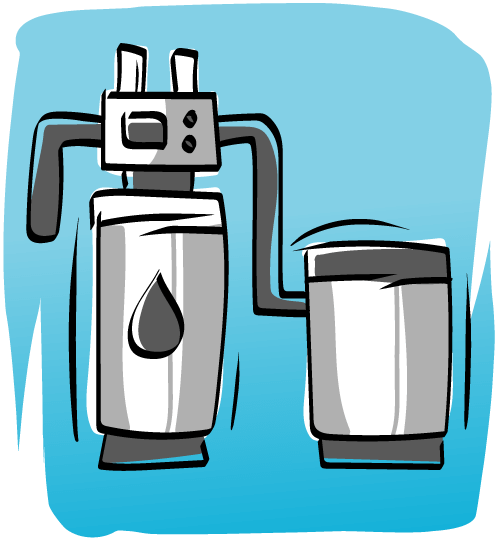 Illustration of a water softener