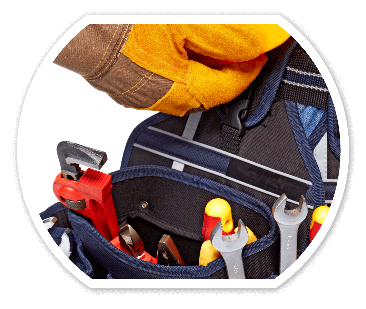 Residential Service and Maintenance for your HVAC Equipment - Service Tech carrying a whole bag full of tools.